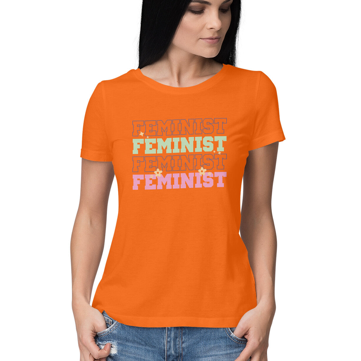 Women's Feminist Design Printed T-Shirt