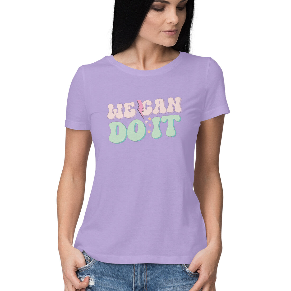 Women's We Can Do It Design Printed T-Shirt