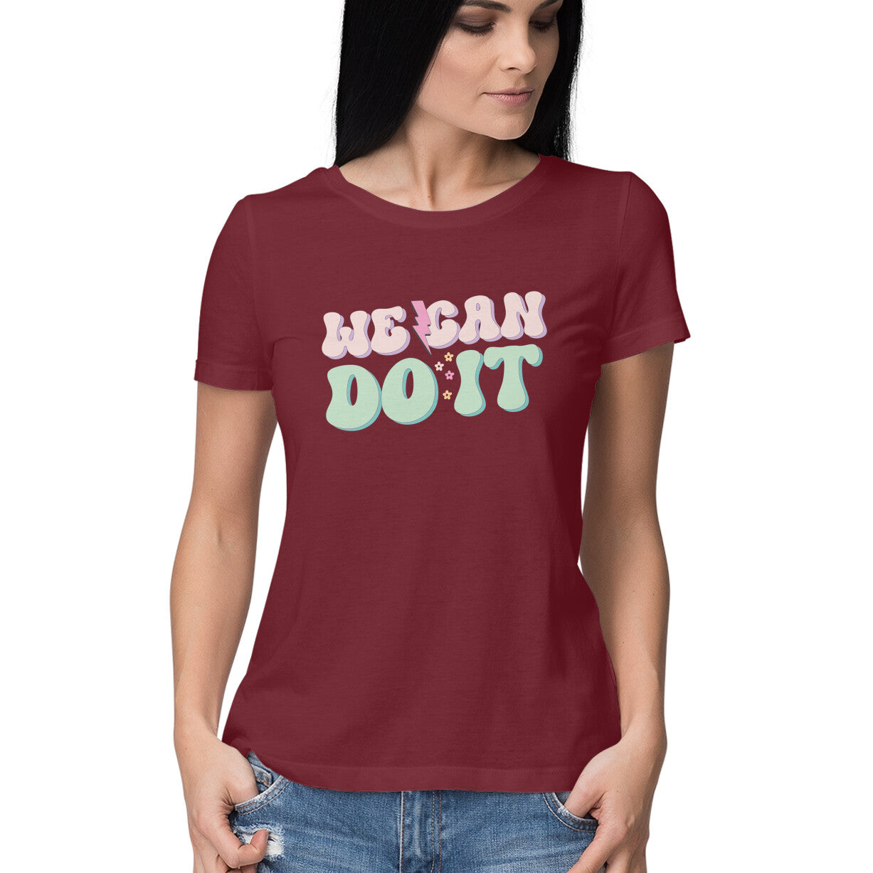 Women's We Can Do It Design Printed T-Shirt
