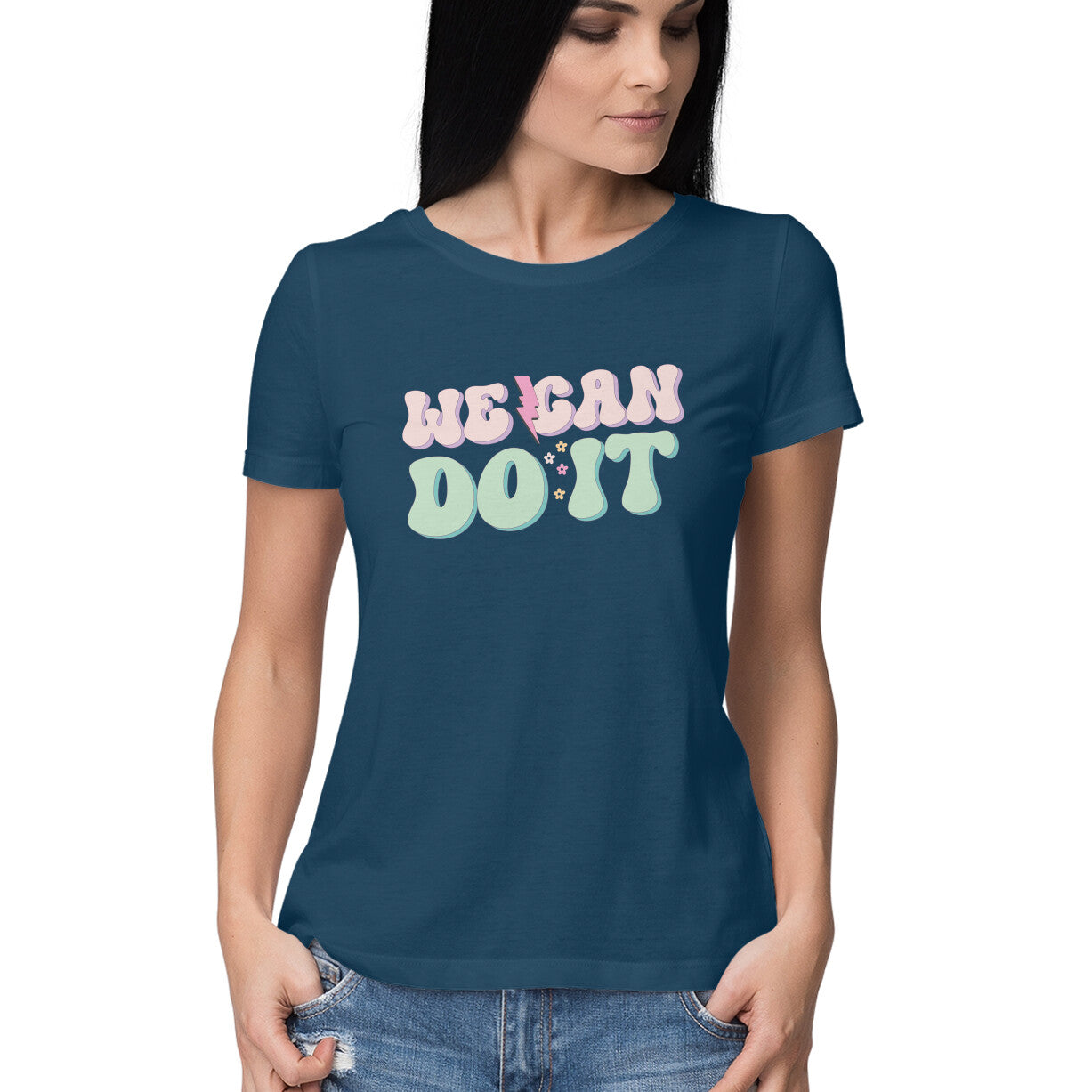 Women's We Can Do It Design Printed T-Shirt