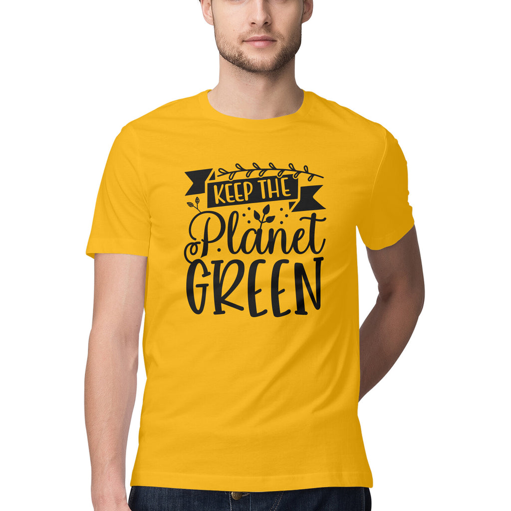 Men's Keep The Planet Green Design Printed T-Shirt