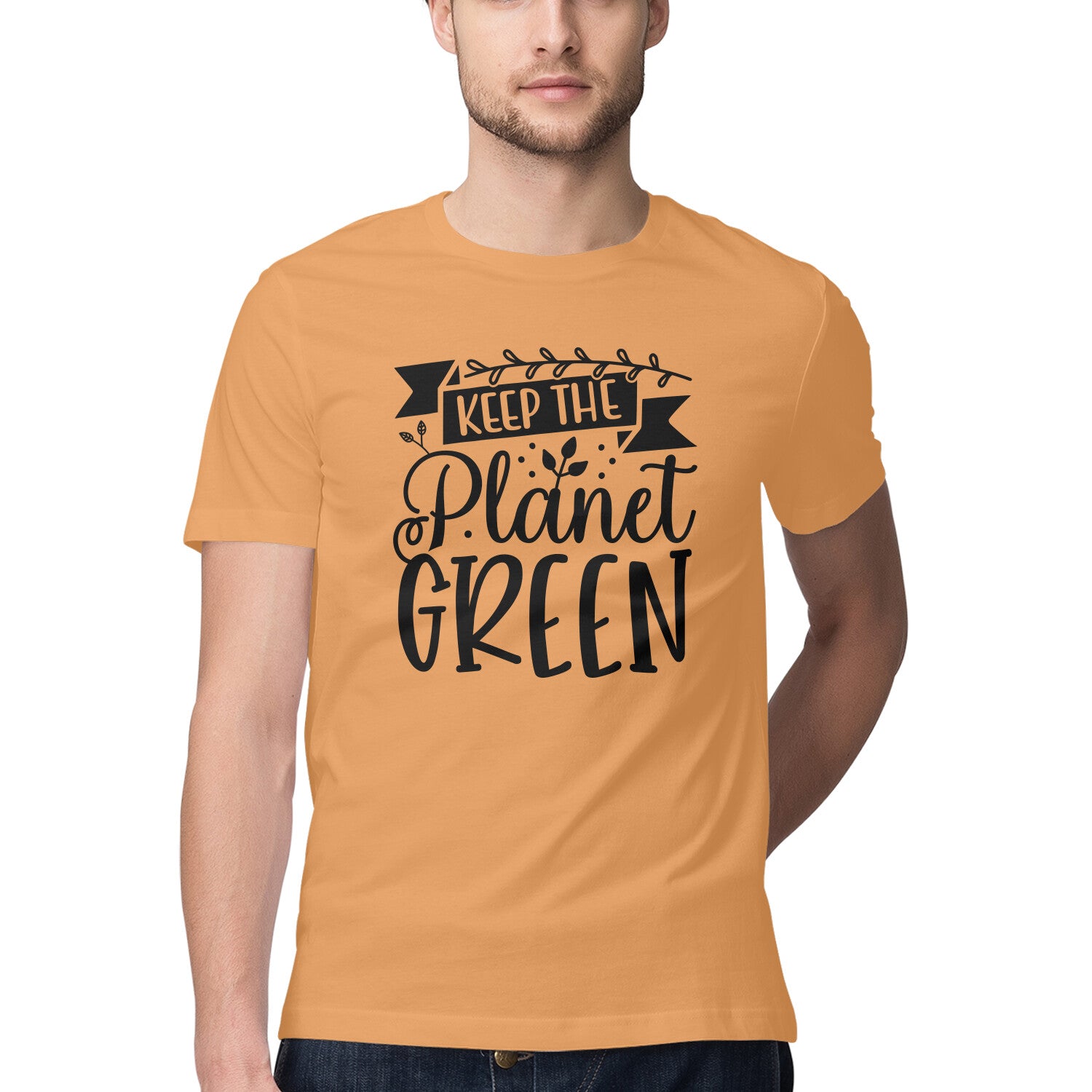 Men's Keep The Planet Green Design Printed T-Shirt