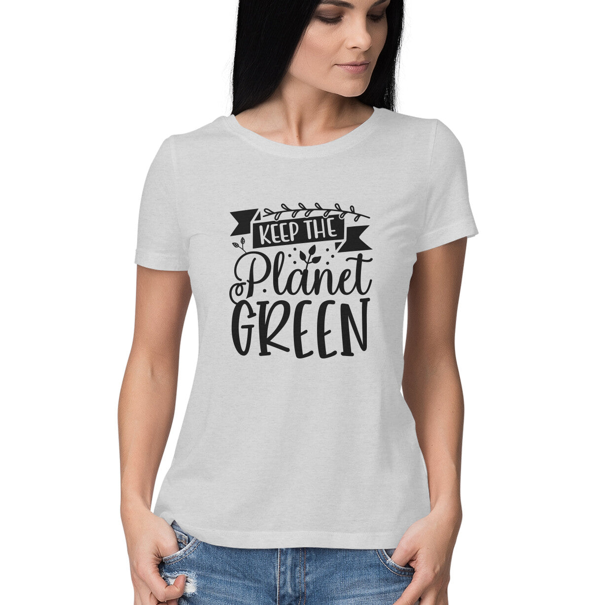 Women's Keep The Planet Green Graphics Printed T-Shirt