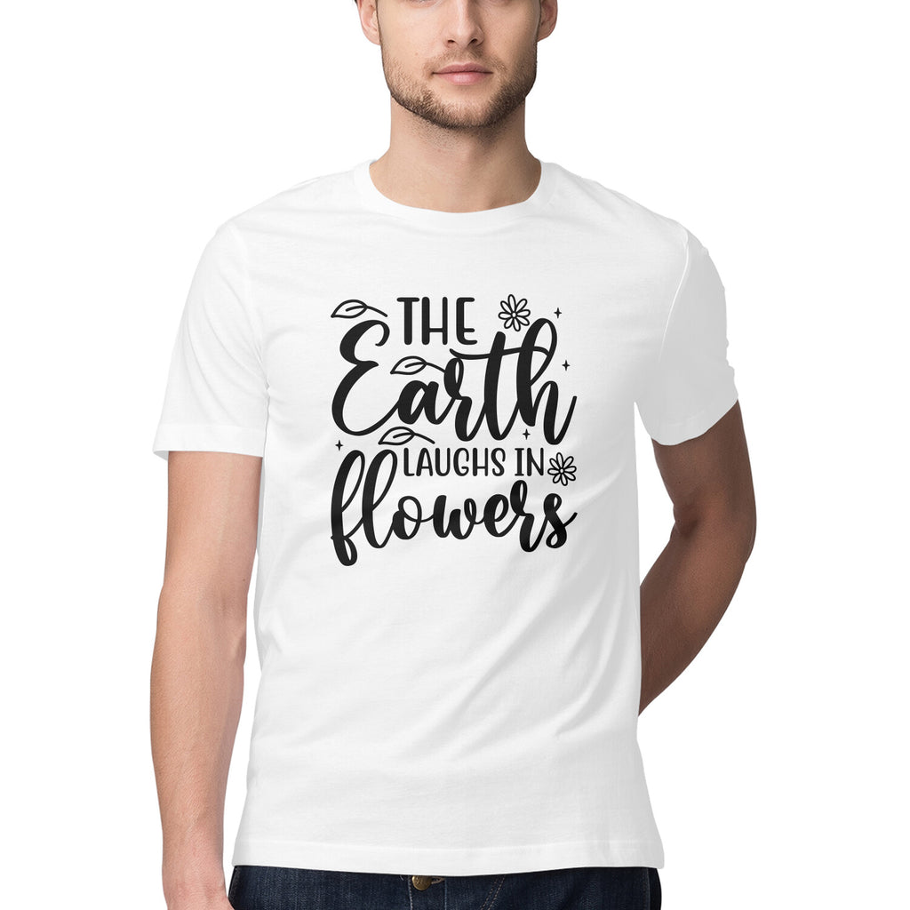 Men's The Earth laughs In flowers Design Printed T-Shirt