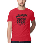 Men's Keep The Planet Green Design Printed T-Shirt