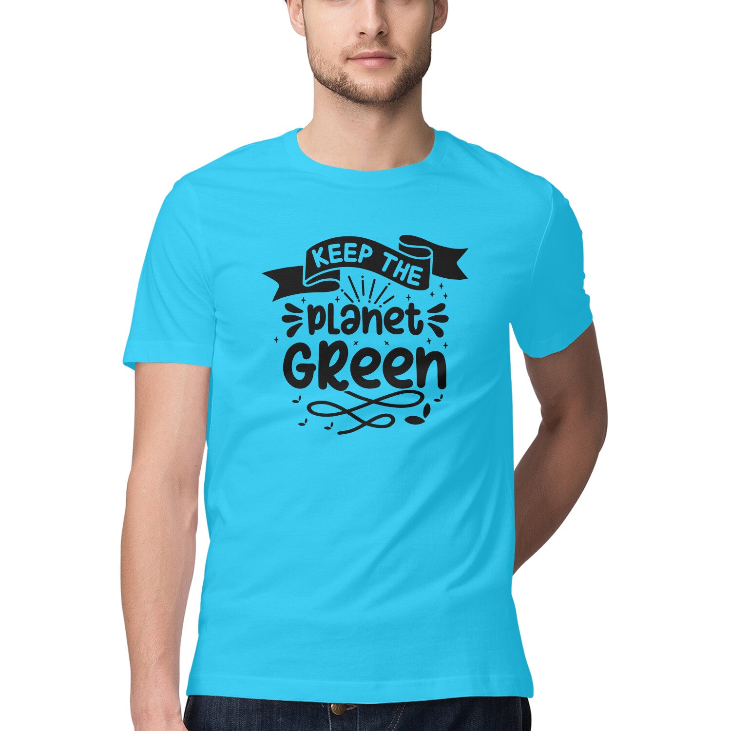 Men's Keep The Planet Green Design Printed T-Shirt