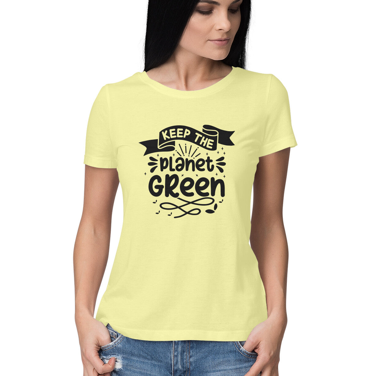 Women's Keep The Planet Green Graphics Printed T-Shirt