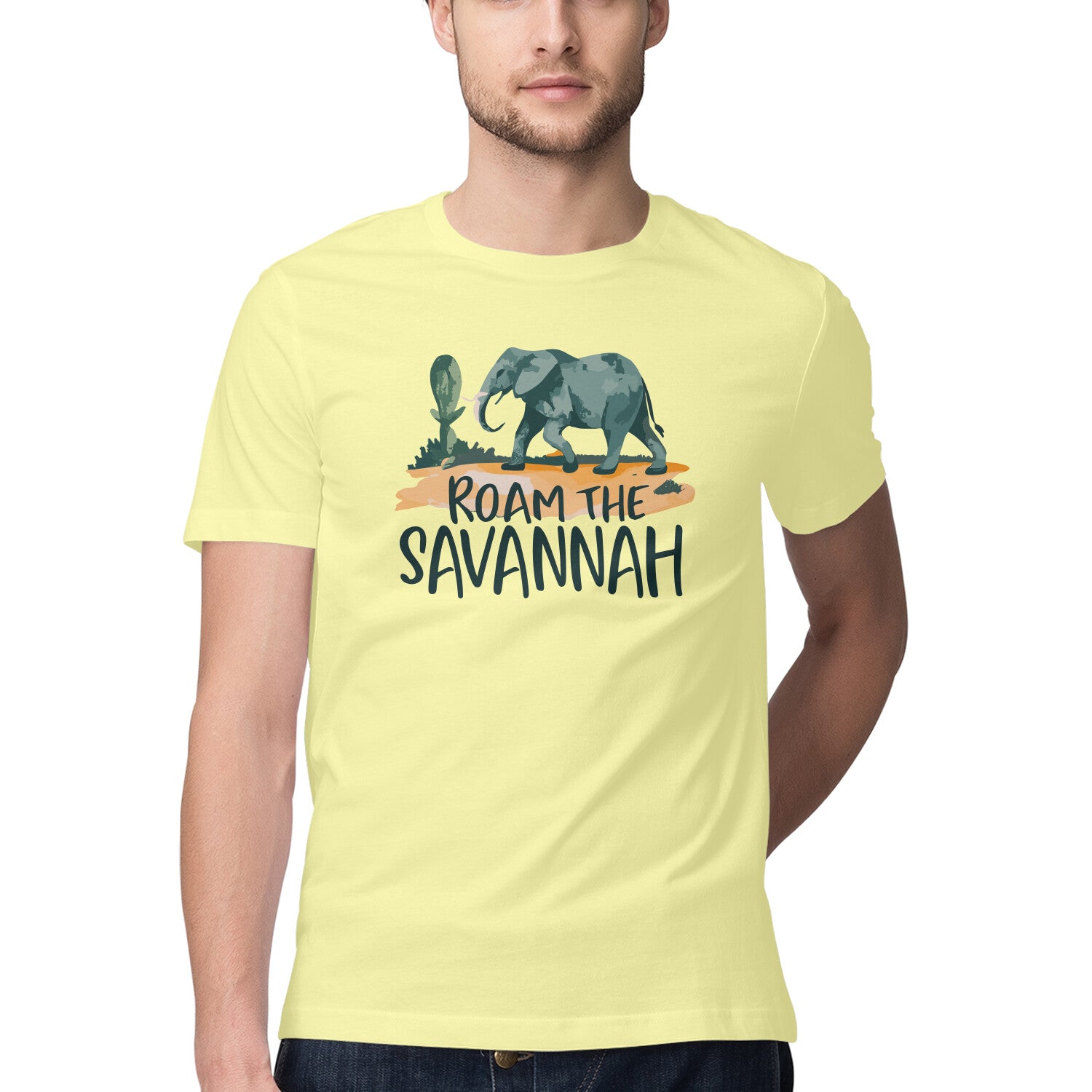 Men's Roam The Savannah Design Printed T-Shirt
