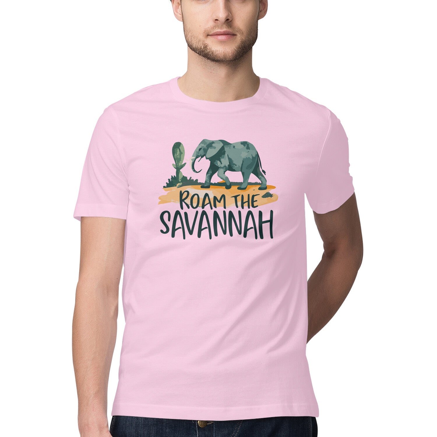 Men's Roam The Savannah Design Printed T-Shirt