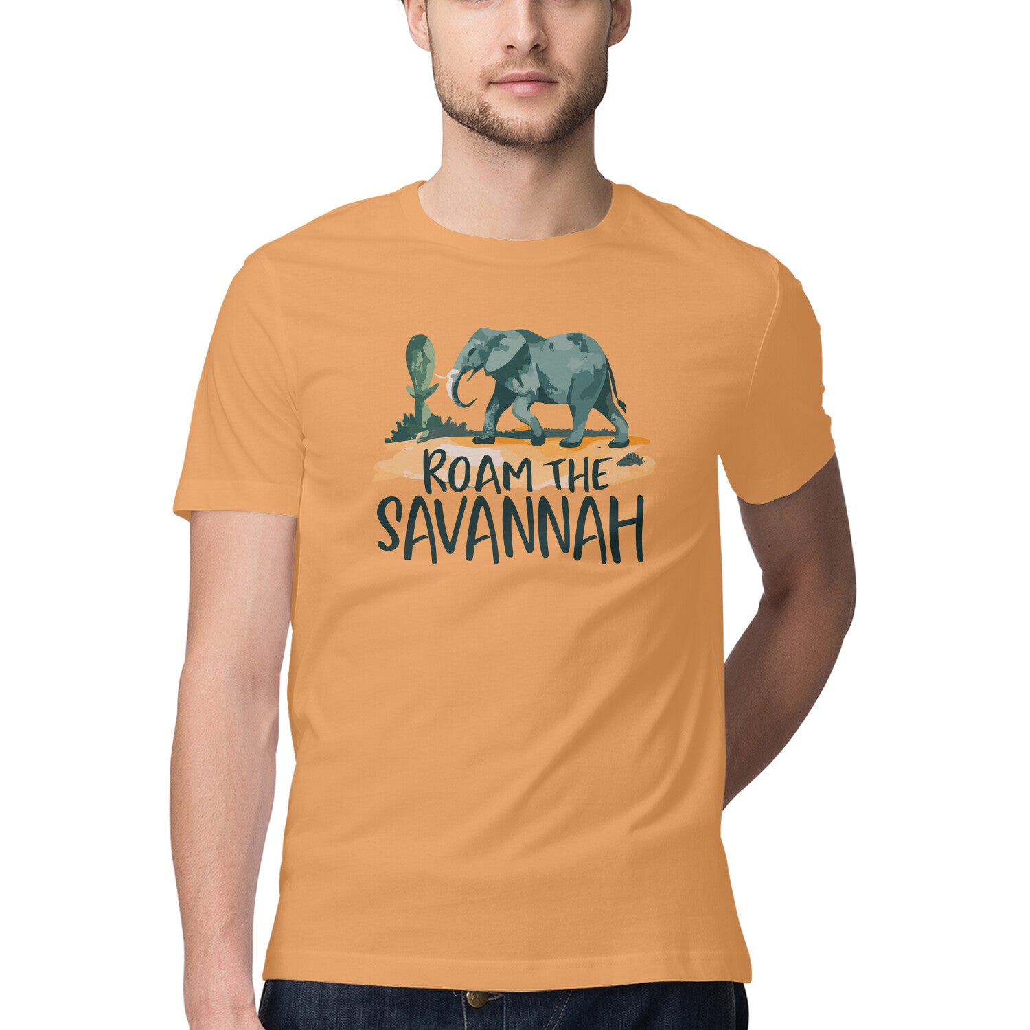Men's Roam The Savannah Design Printed T-Shirt