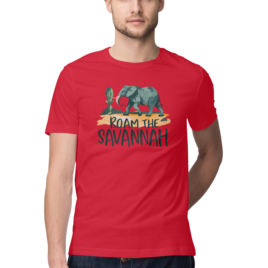 Men's Roam The Savannah Design Printed T-Shirt