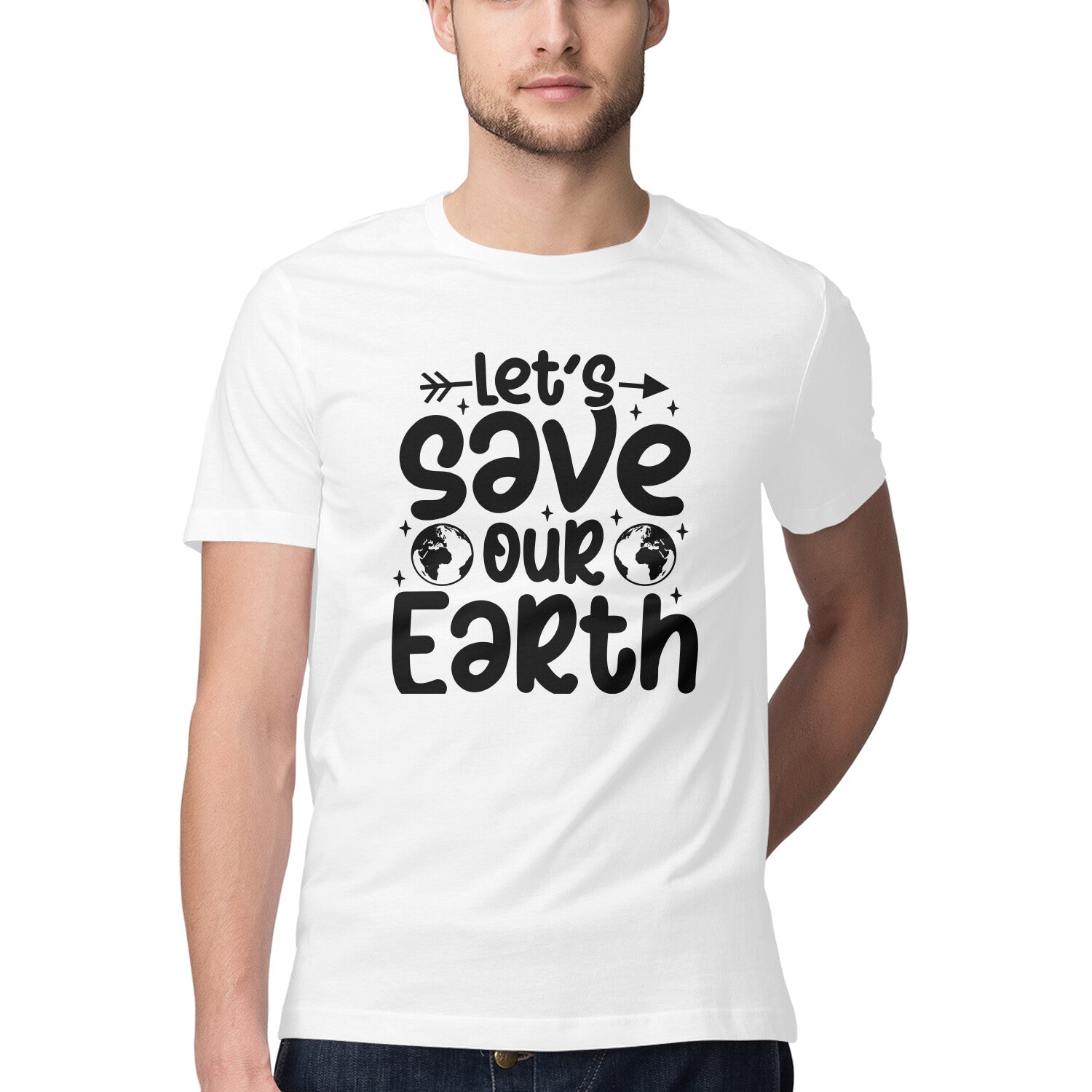 Men's Let's save Our Earth Design Printed T-Shirt