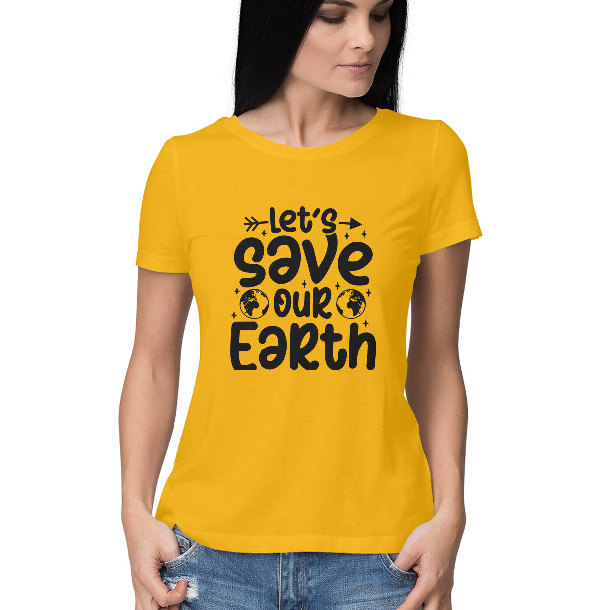 Women's Let's save Our Earth Graphics Printed T-Shirt