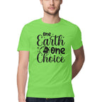 Men's One Earth One Choice Design Printed T-Shirt