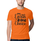 Men's One Earth One Choice Design Printed T-Shirt