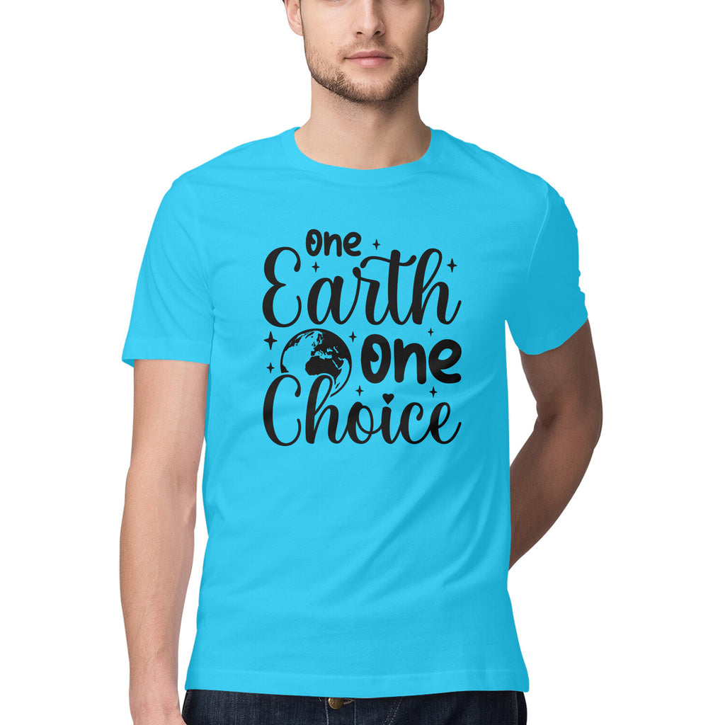 Men's One Earth One Choice Design Printed T-Shirt