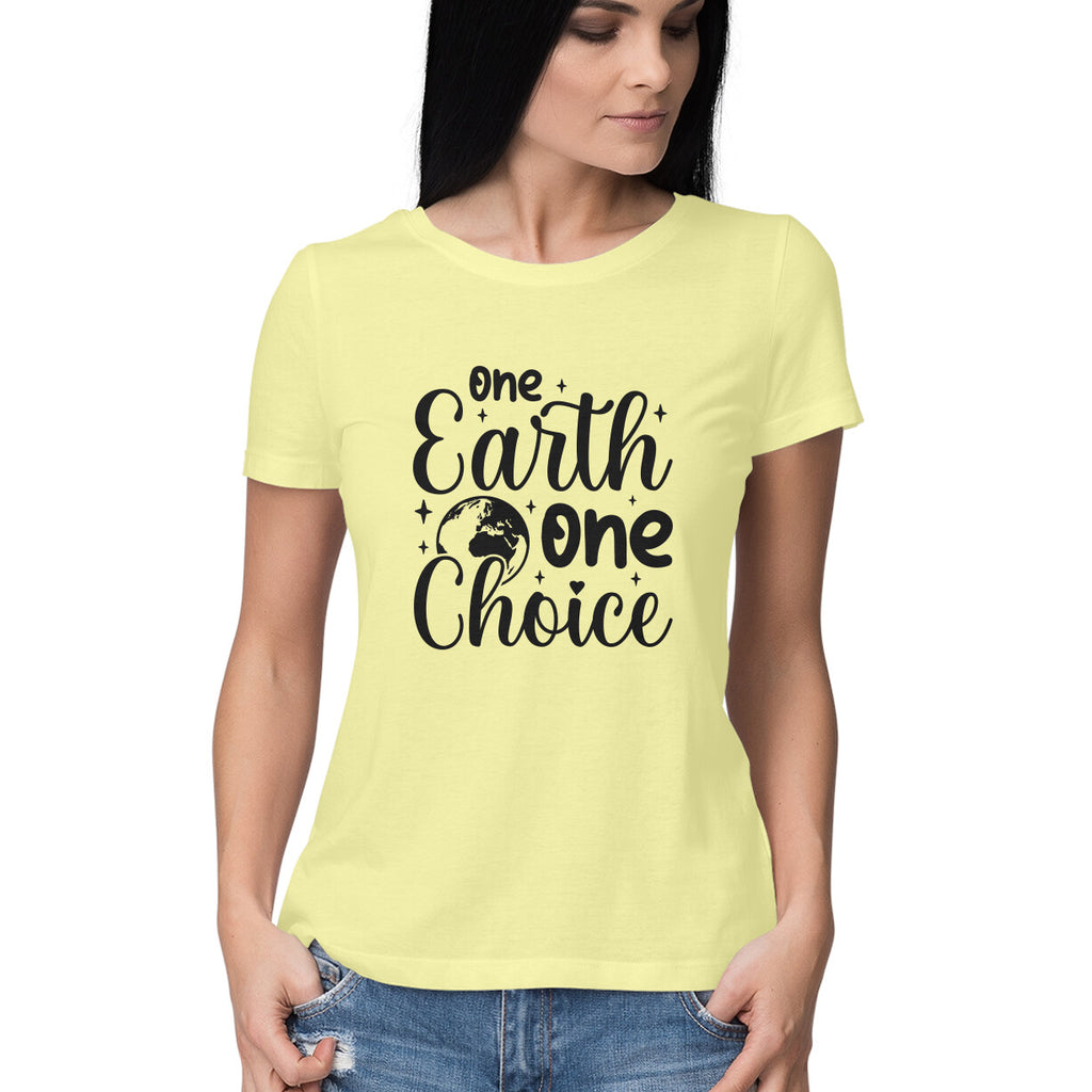 Women's One Earth One Choice Graphics Printed T-Shirt