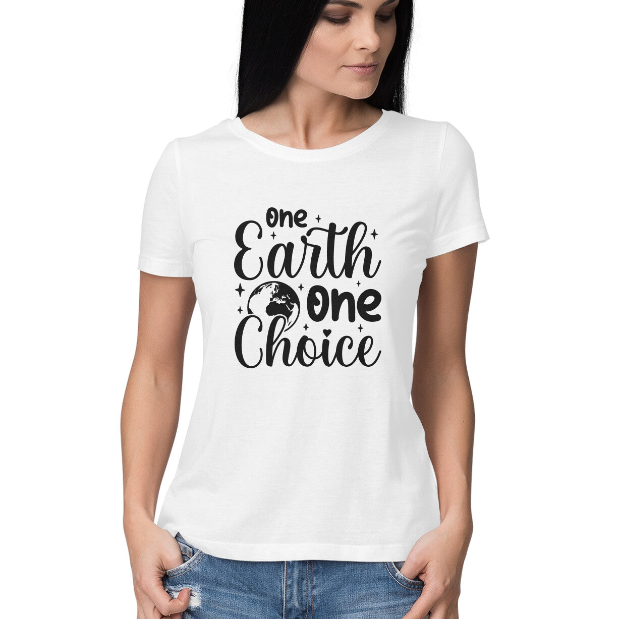 Women's One Earth One Choice Graphics Printed T-Shirt
