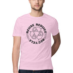 Men's Reuse Reduce Recycle Design Printed T-Shirt