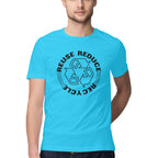 Men's Reuse Reduce Recycle Design Printed T-Shirt