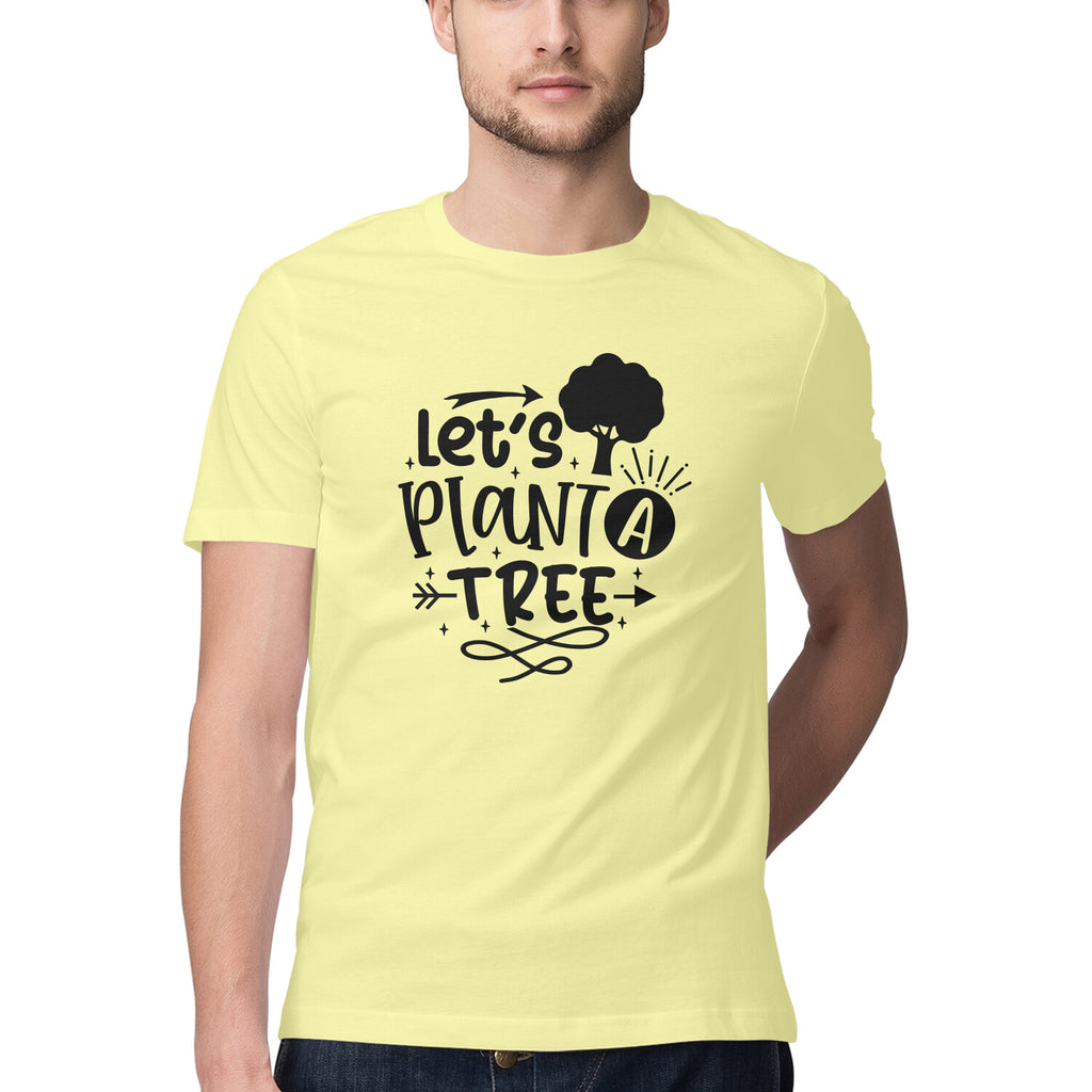Men's Let's Plant Tree Design Printed T-Shirt