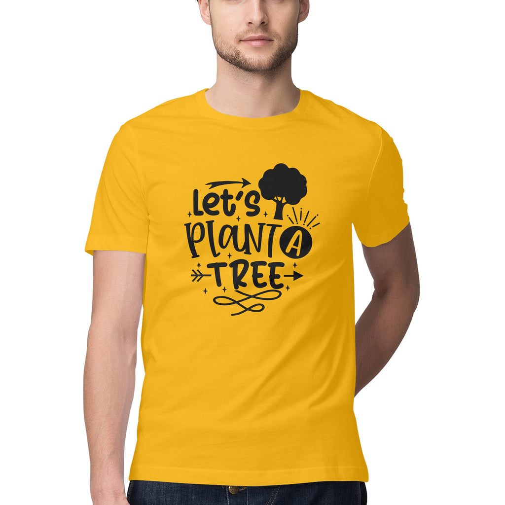 Men's Let's Plant Tree Design Printed T-Shirt