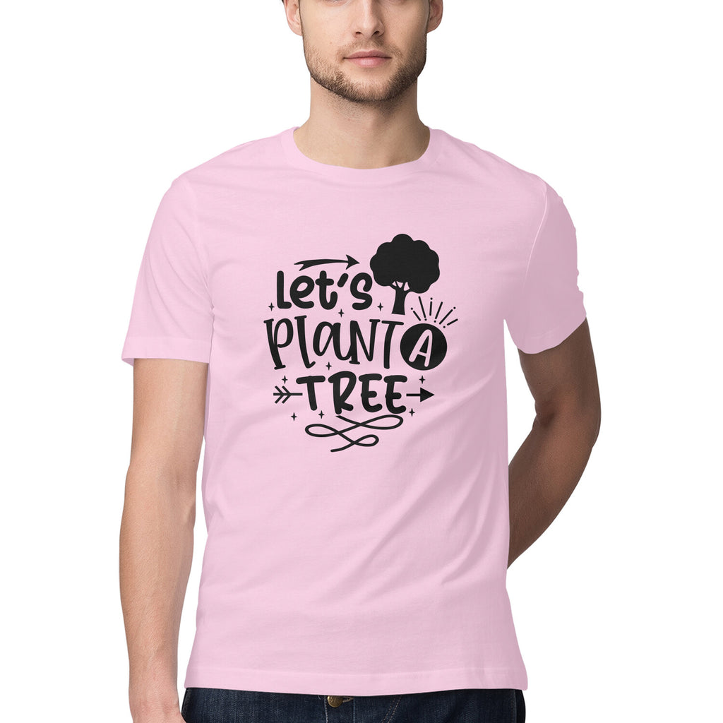 Men's Let's Plant Tree Design Printed T-Shirt