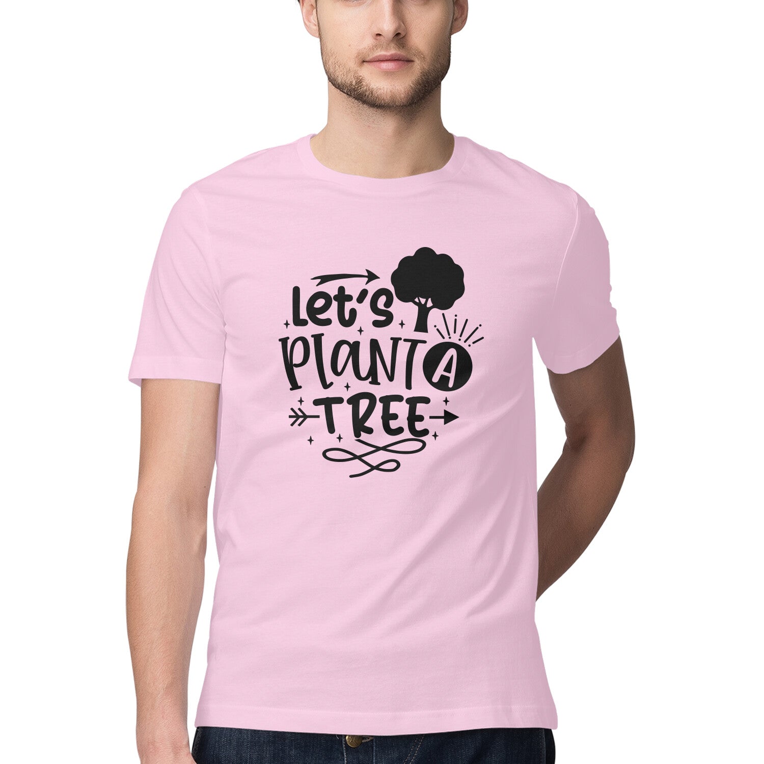 Men's Let's Plant Tree Design Printed T-Shirt