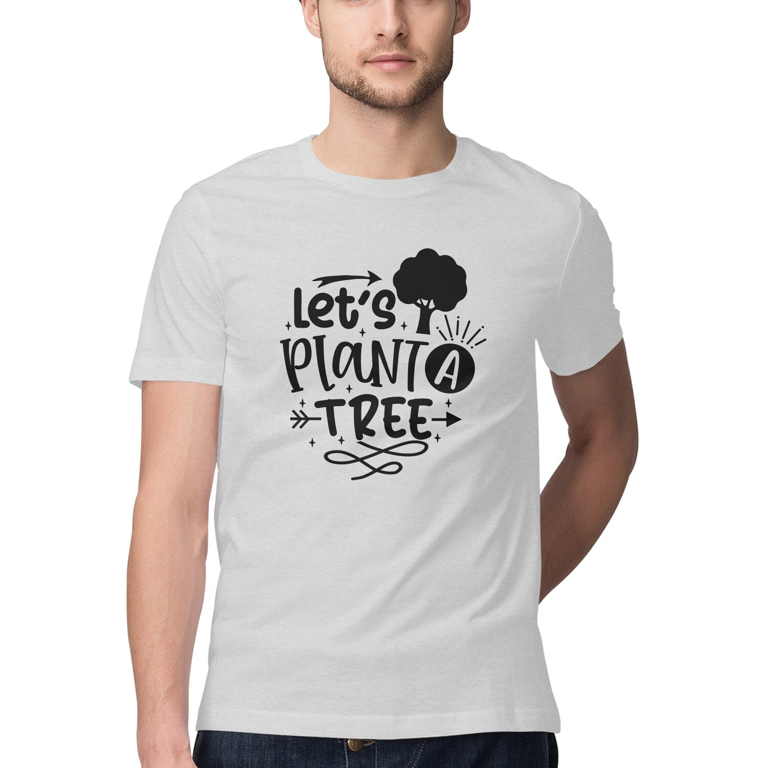 Men's Let's Plant Tree Design Printed T-Shirt