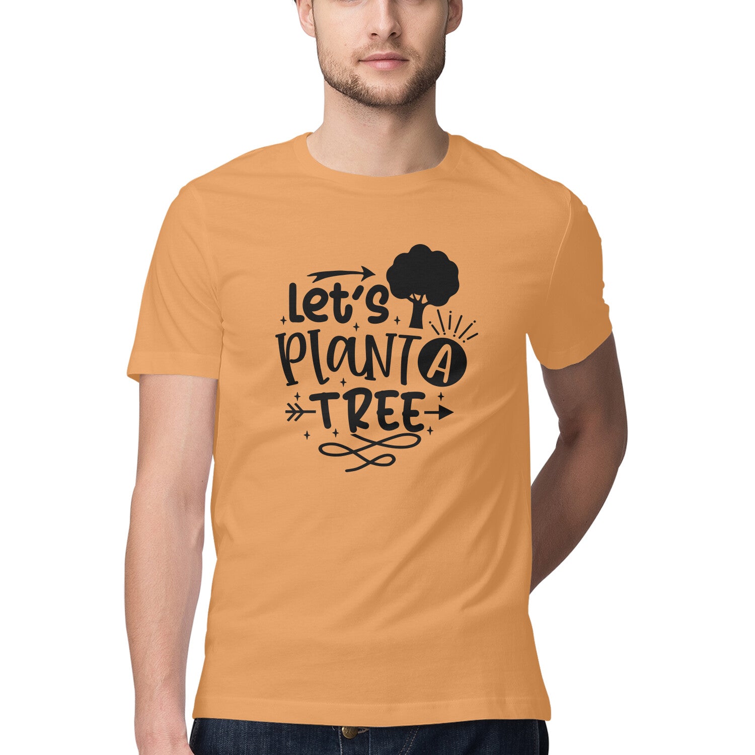 Men's Let's Plant Tree Design Printed T-Shirt