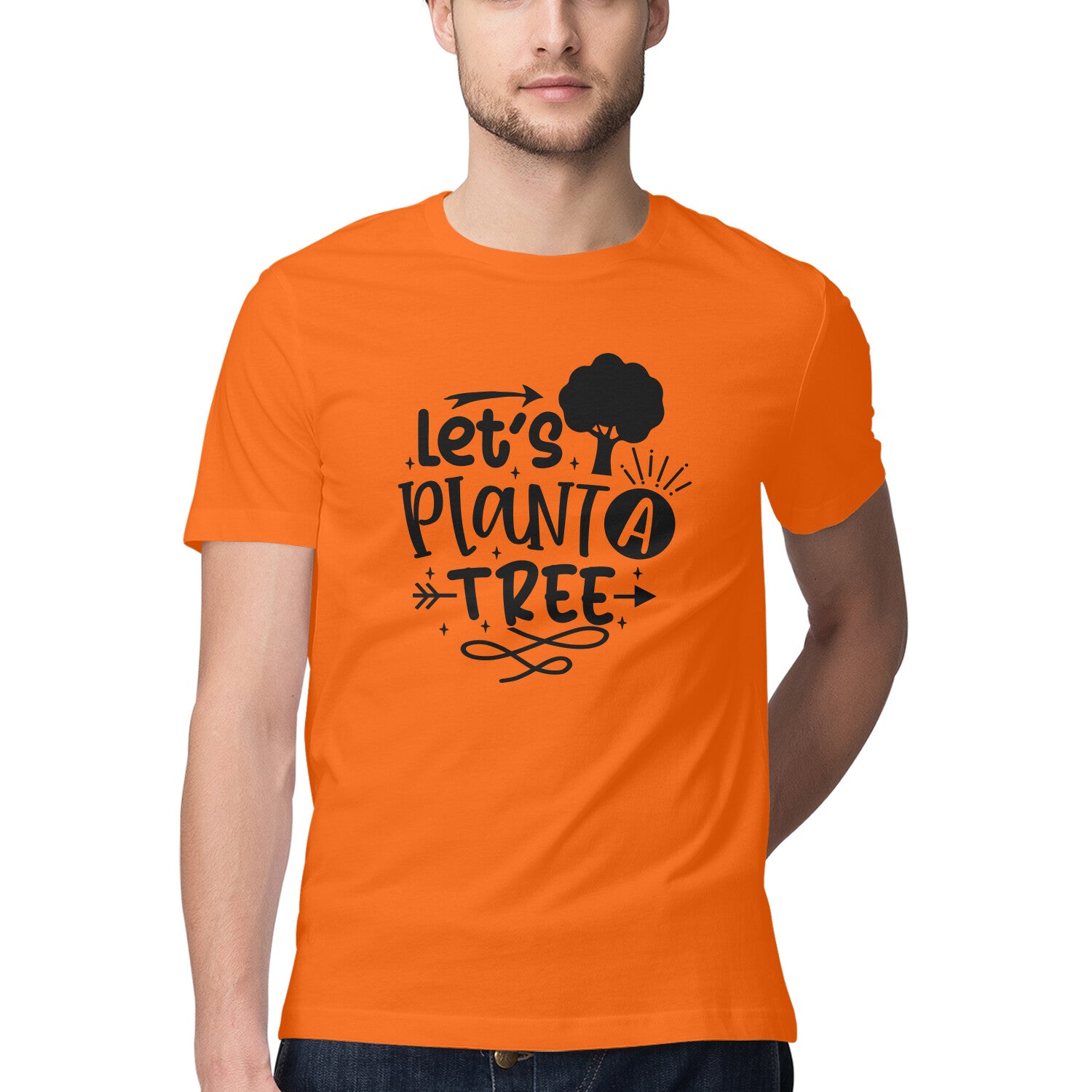 Men's Let's Plant Tree Design Printed T-Shirt