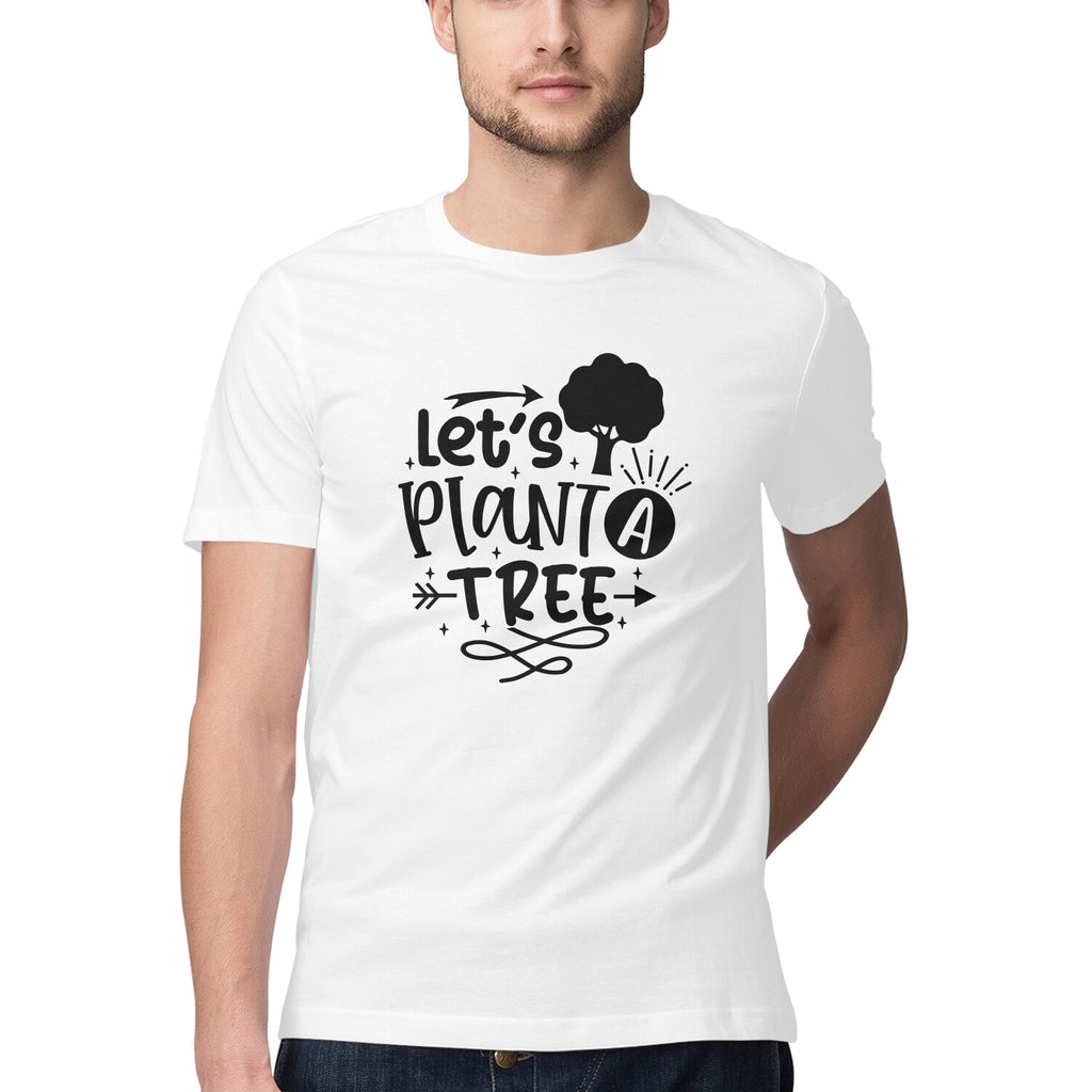 Men's Let's Plant Tree Design Printed T-Shirt