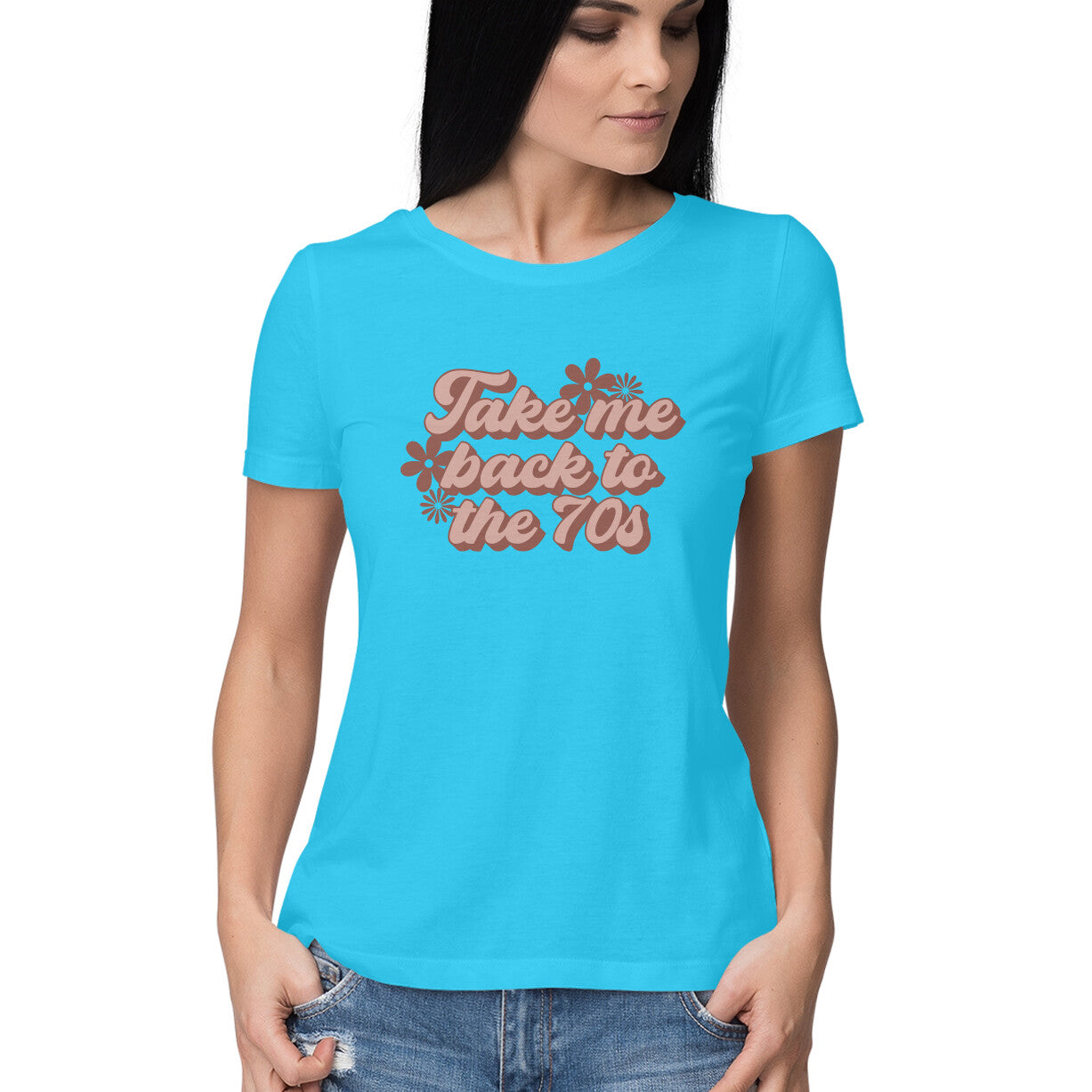 Women's Take me back to the 70's Design Printed T-Shirt