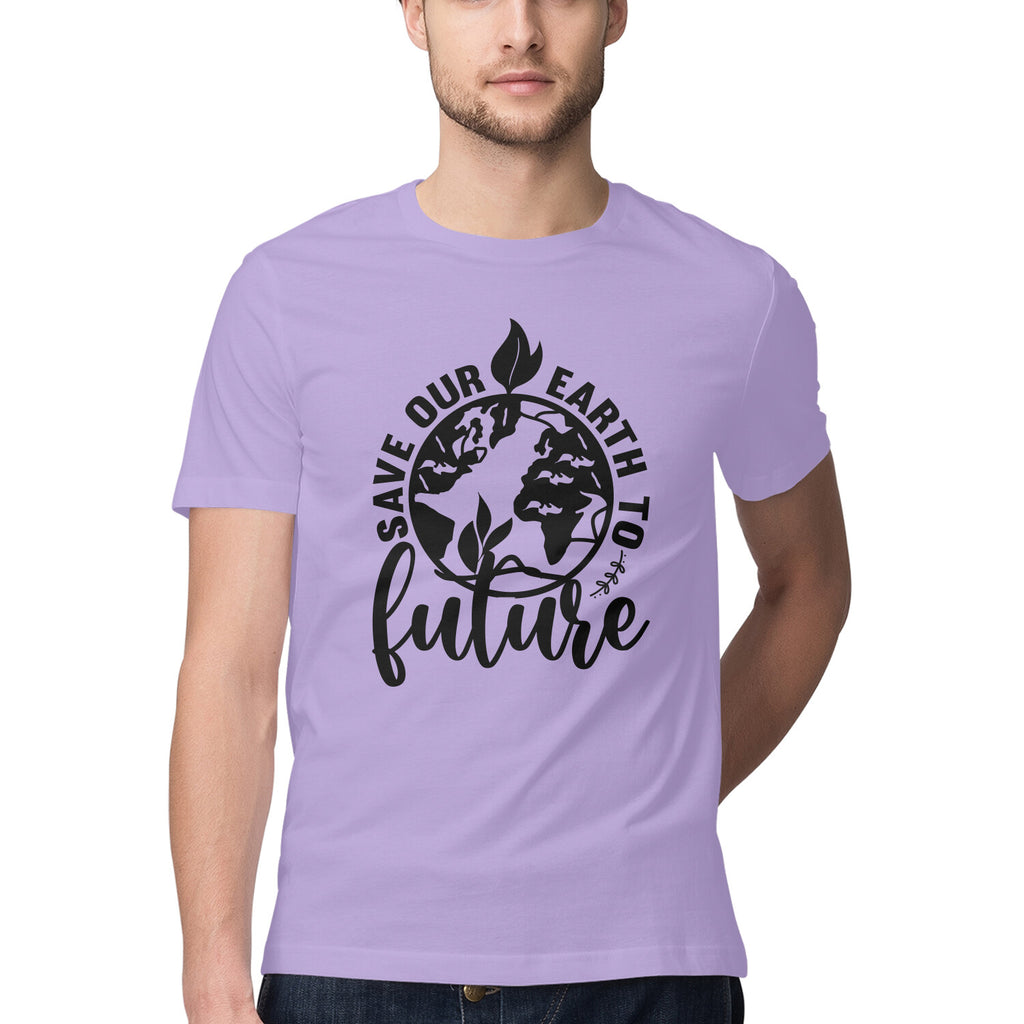 Men's Save Our Earth To Future Design Printed T-Shirt