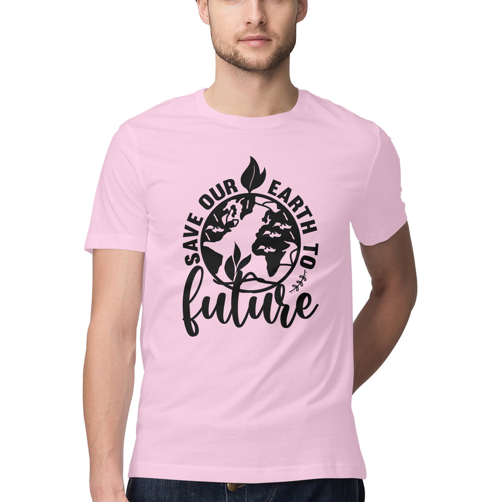 Men's Save Our Earth To Future Design Printed T-Shirt