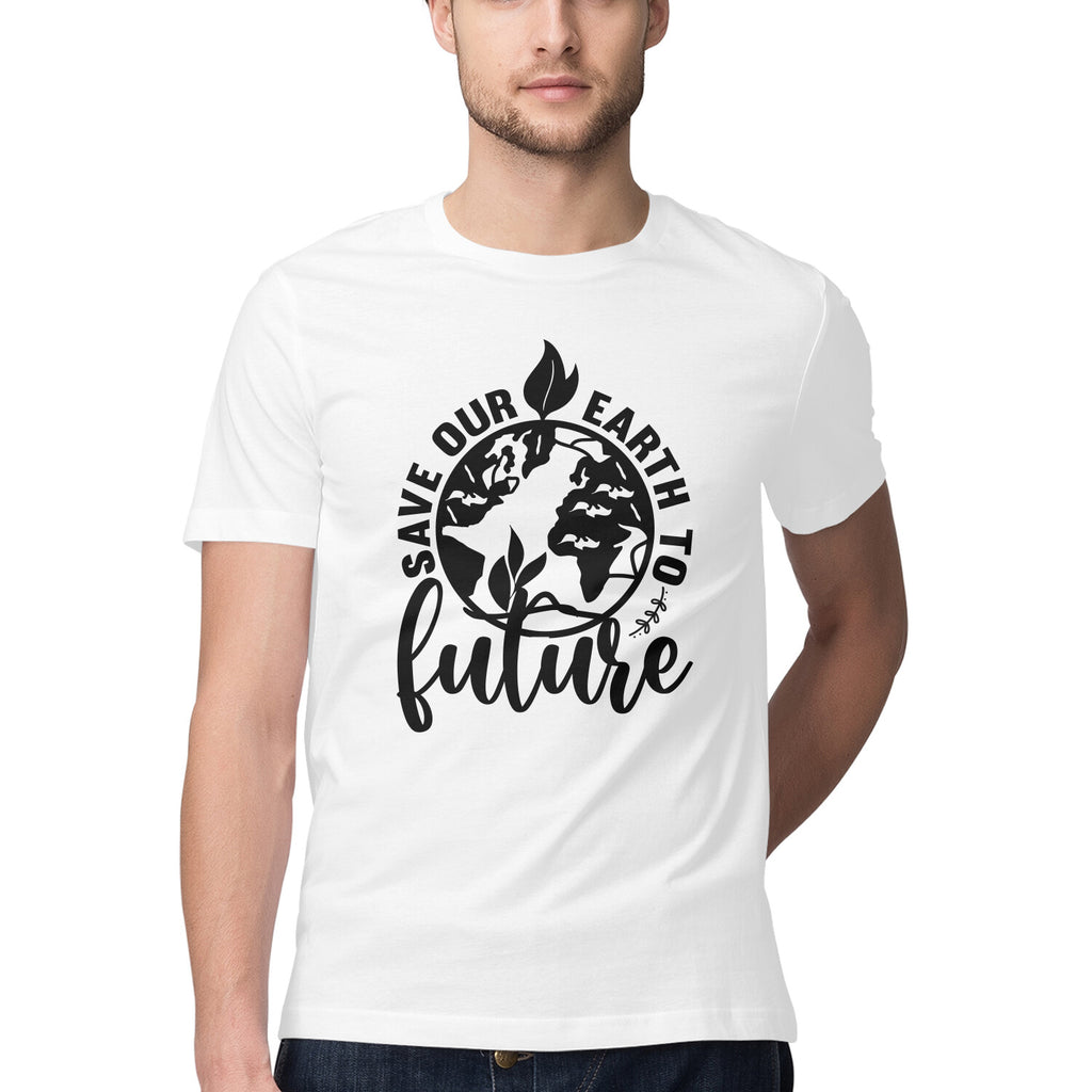 Men's Save Our Earth To Future Design Printed T-Shirt