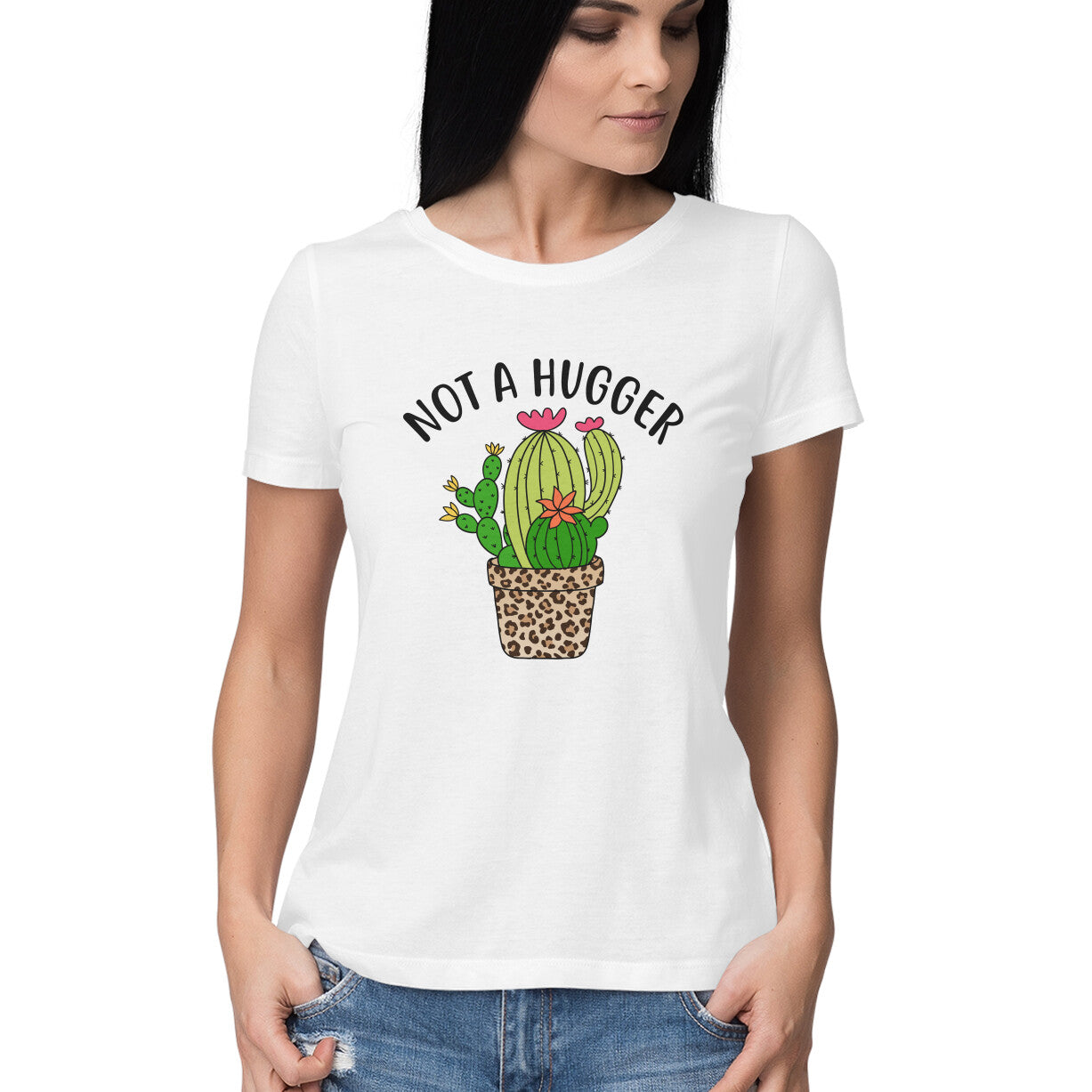 Women's Not A Hugger Sarcastic Quotes T-Shirt
