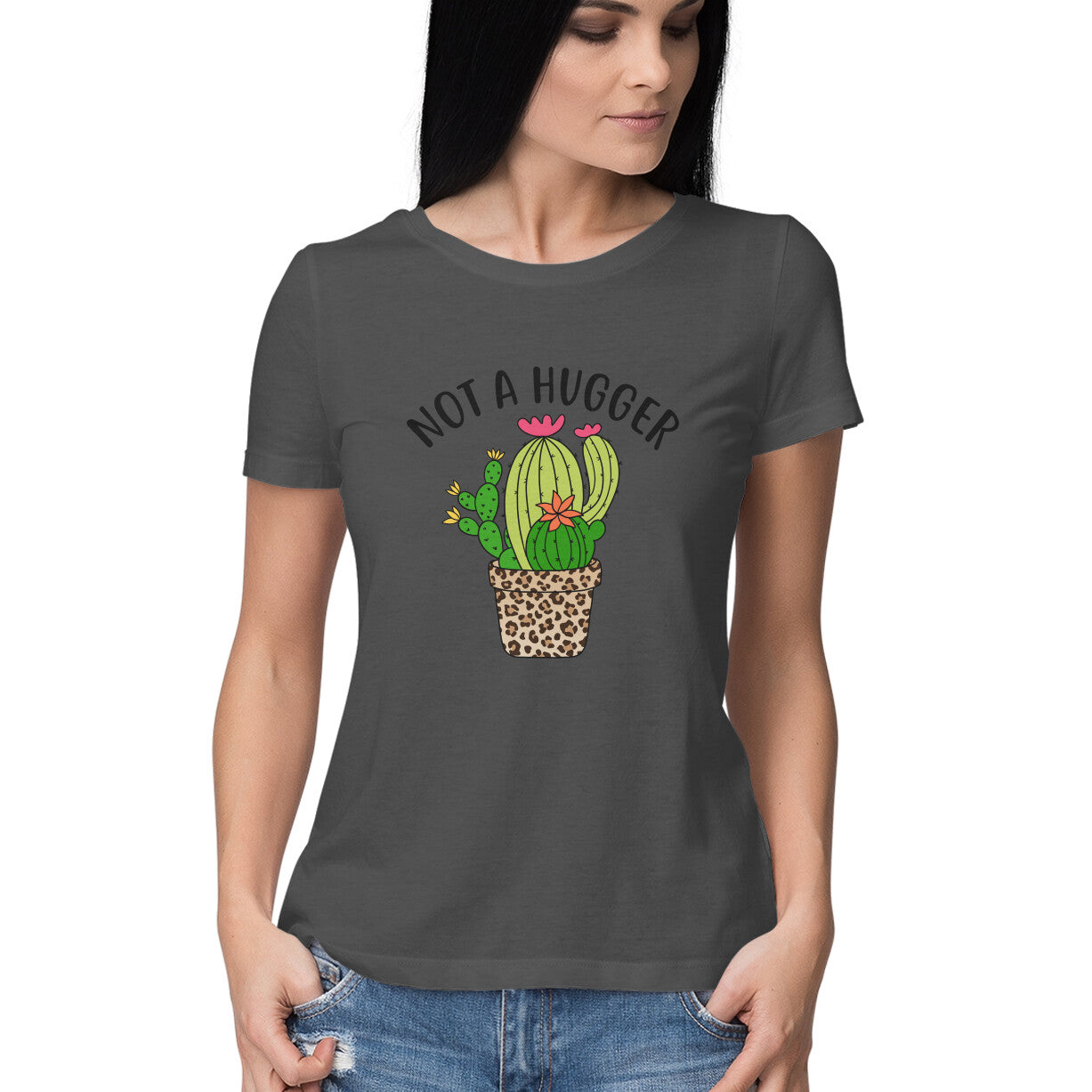Women's Not A Hugger Sarcastic Quotes T-Shirt Secondary image