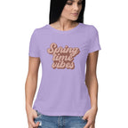 Women's Spring Time Vibes Design Printed T-Shirt