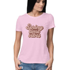 Women's Spring Time Vibes Design Printed T-Shirt