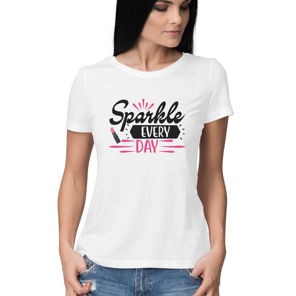 Women's Sparkle Everyday Design Printed T-Shirt