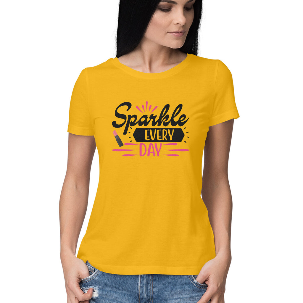 Women's Sparkle Everyday Design Printed T-Shirt