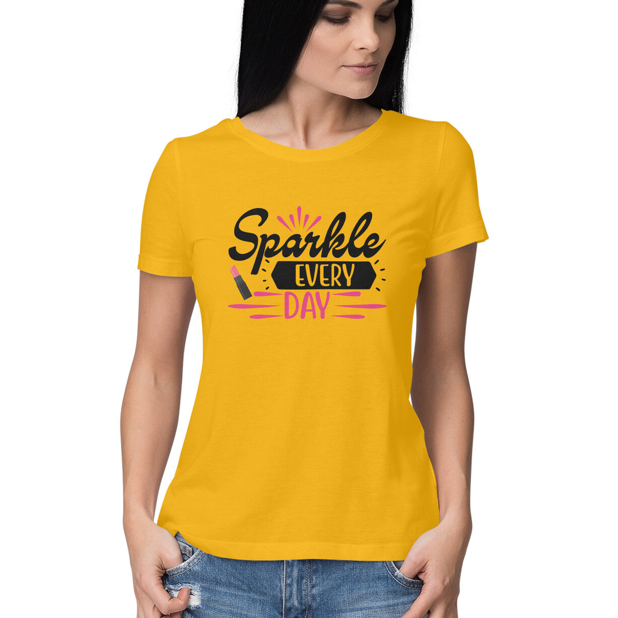 Women's Sparkle Everyday Design Printed T-Shirt