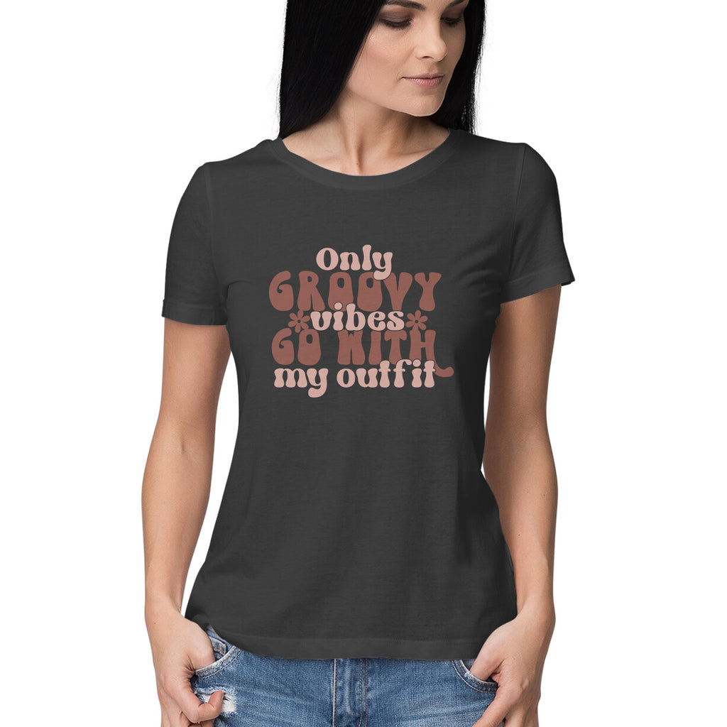 Women's Groovy Go Design Printed T-Shirt