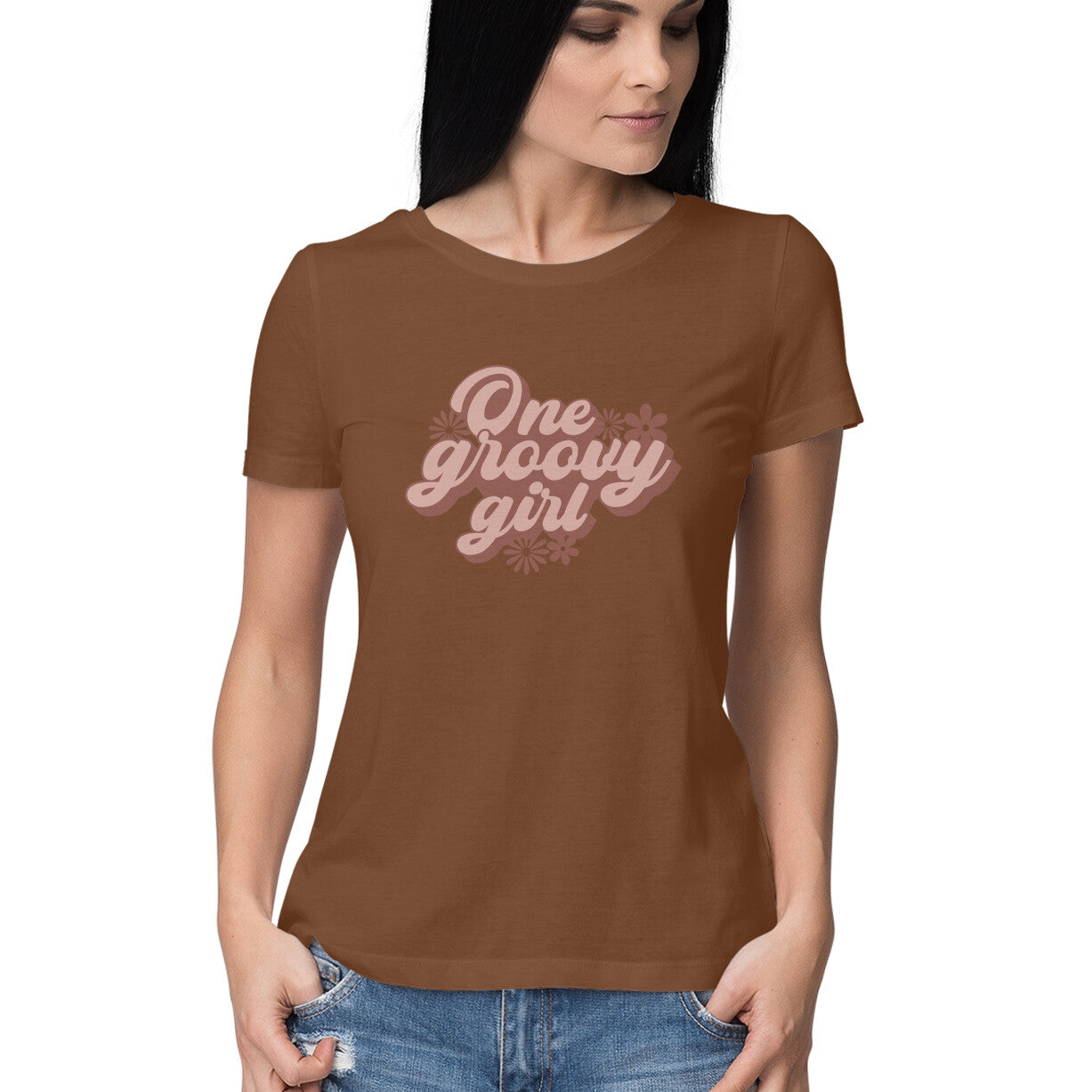 Women's One Groovy Girl Design Printed T-Shirt