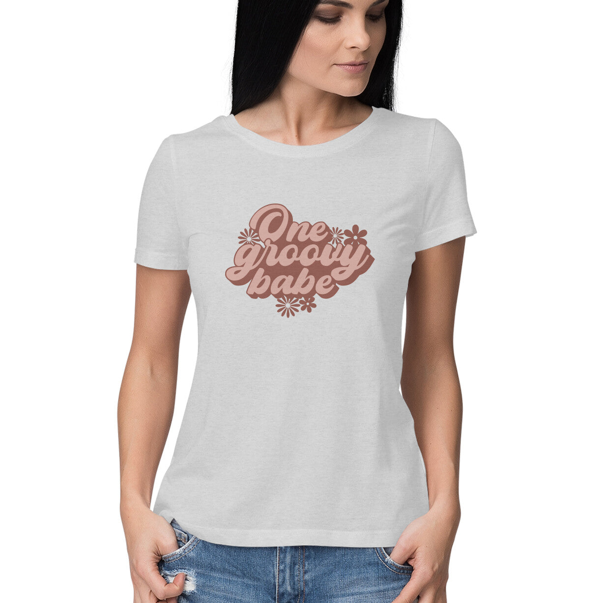 Women's One Groovy Bebe Design Printed T-Shirt