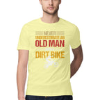 Men's Never Underestimate an Old Man with a Dirt Bike Design Printed T-Shirt
