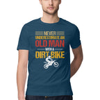 Men's Never Underestimate an Old Man with a Dirt Bike Design Printed T-Shirt