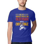 Men's Never Underestimate an Old Man with a Dirt Bike Design Printed T-Shirt