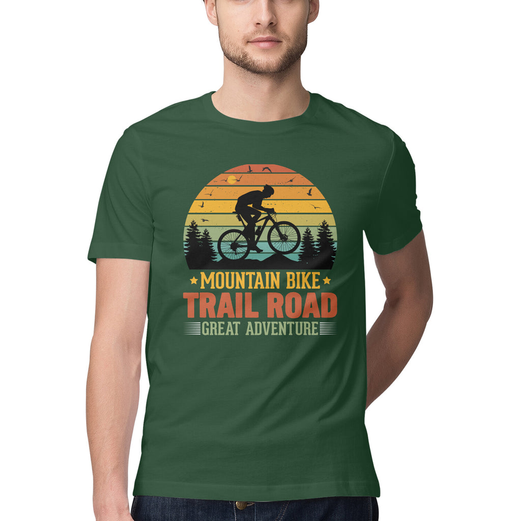 Men's Mountain Bike Trail Road Great Adventure  Design Printed T-Shirt